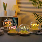 Artificial Tulip Night Light with Transparent DIY Bedside Lamp LED Night Light